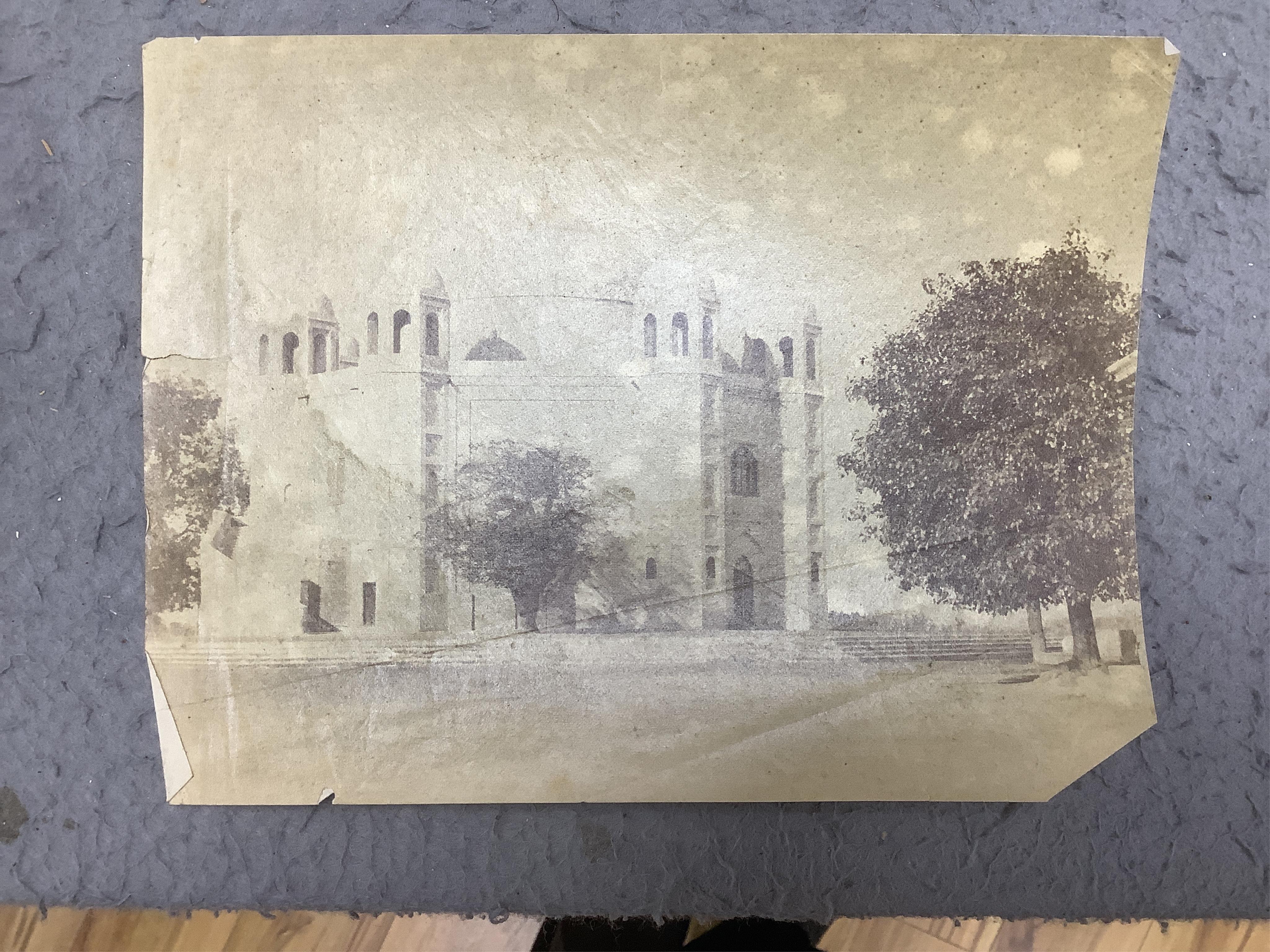 A Victorian photograph album; assorted portraits (many named) and views of India, many dated c.1860's. Condition - album spine torn, contents fair